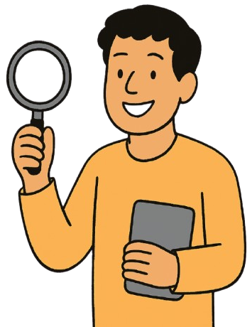 Person with magnifying glass